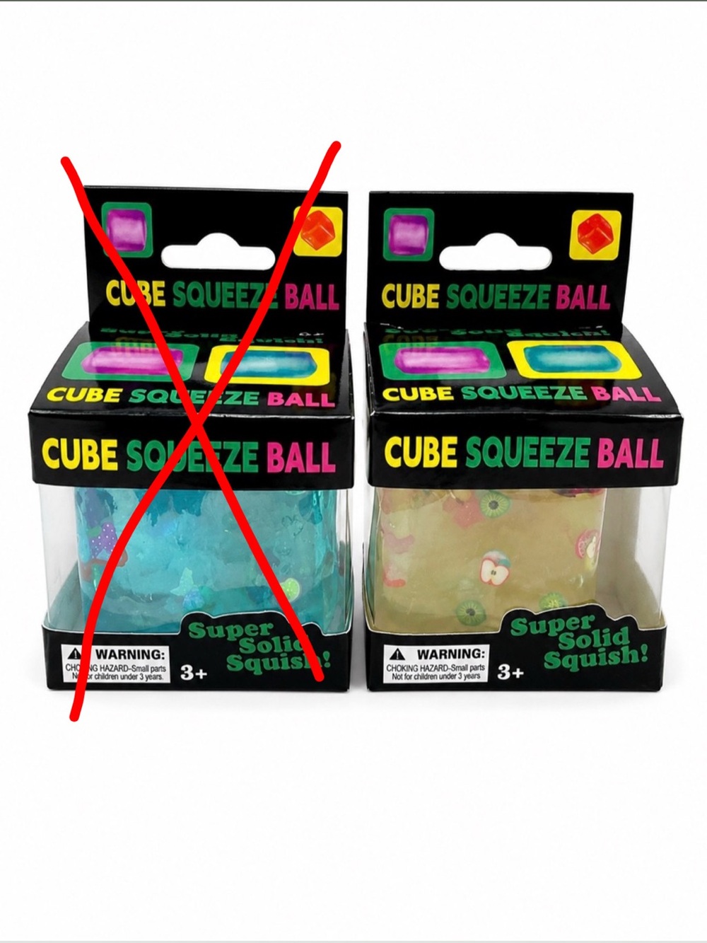 NIB Fruit Ice Cubes Yellow Clear Squish Toys(Last One)